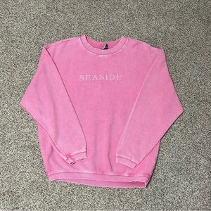 Bubblegum Seaside Corded Embroidered Sweatshirt